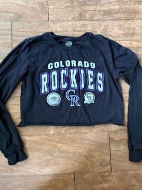 Colorado Rockies Women's Black Cropped Shirt